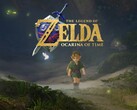 Link från nyversionen av Zelda: Ocarina of Time visas när han utforskar Hyrule