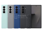 Galaxy Z Fold7 kan redan ses i sina fyra lanseringsfärger via dessa läckta förstapartsskal. (Bildkälla: via NieuweMobiel)