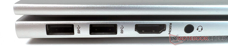 Vänster: 2x SuperSpeed USB Type-A 10 Gbit/s, 1x HDMI 2.1, 1x headset/mikrofon-kombinationsport