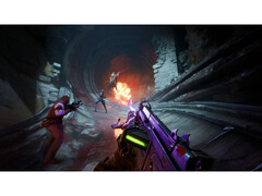 En skärmdump från Painkiller-remaken som visar upp spelets surrealistiska miljöer och co-op-spel. (Bildkälla: Steam)