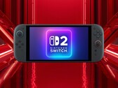 Modell av Switch 2 OLED-konsolen visas