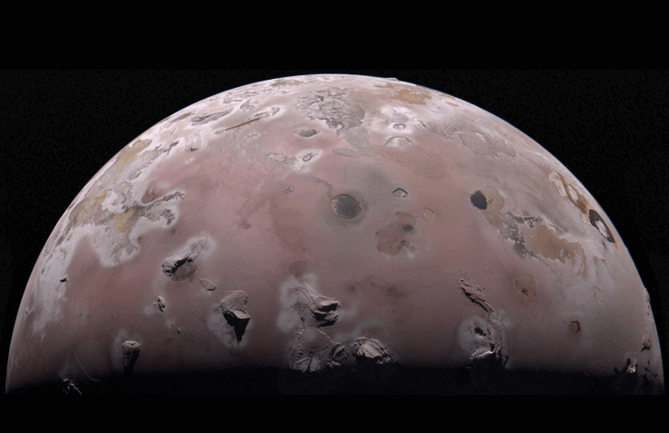 En bild av Jupiters vulkaniska måne som fångats av Juno (Bildkälla: NASA, JPL-Caltech, SwRI, MSSS och Gerald Eichstädt)