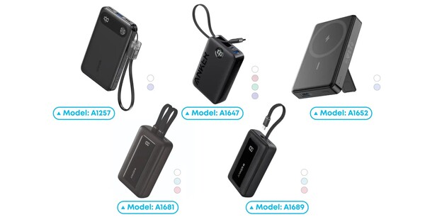 Anker har tvingats återkalla flera modeller av sina powerbanks. (Bildkälla: Anker)