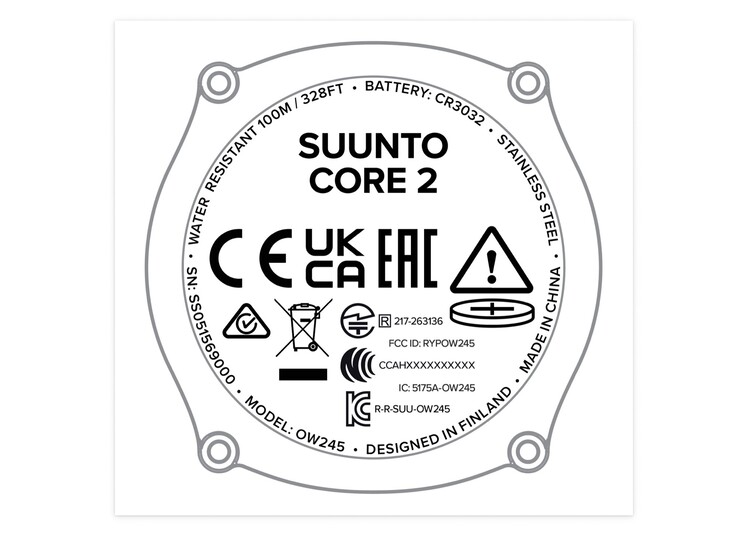 Suunto Core 2 har ingen puls- eller SpO2-sensor.