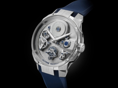 Ulysse Nardin Blast Free Wheel Maillechort (bilden) har en boett i 18 karats vitguld. (Bildkälla: Ulysse Nardin)
