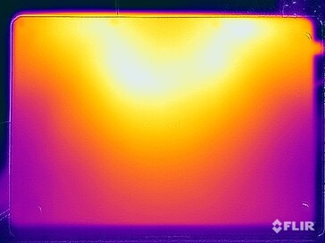 Yttemperaturer under stresstestet (nederst)