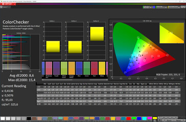 Färgprecision (målfärgrymd: sRGB; profil: Professional, Standard)
