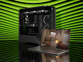 Nvidia har äntligen visat upp RTX 5050 GPU för stationära datorer. Kampanjbild som visar en bärbar dator och en torndator (bildkälla: Nvidia)