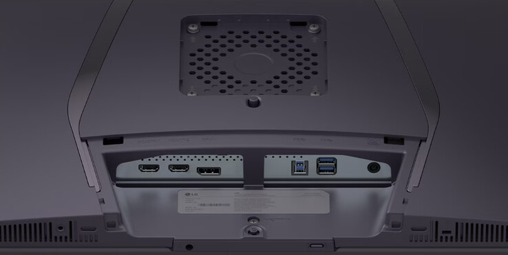 UltraGear OLED 32GX850A saknar en inbyggd USB Type-C-port men har istället en USB Type-B-port. (Bildkälla: LG)