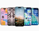 iOS 26 för att tillåta animerad musiklåsskärm i appar från tredje part. Generisk bild som visar flera iPhones. (Bildkälla: Apple)