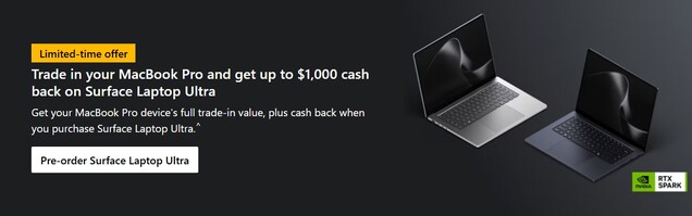 Microsoft tar sikte på Apple med ett erbjudande om 1 000 dollar tillbaka för MacBook Pro-ägare.