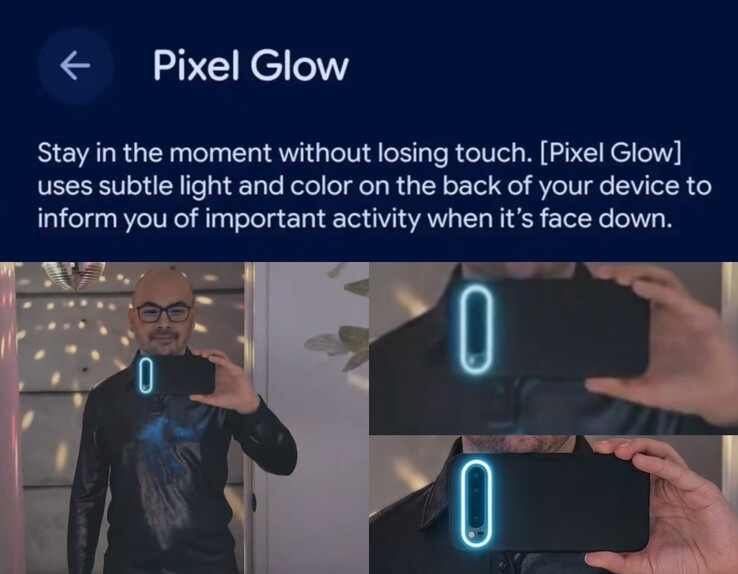 Original Gemini Omni videodemo (vänster) vs AI-redigerad närbild för illustrationsändamål (höger). Läckt skärmdump med inställningar för Pixel Glow (överst).