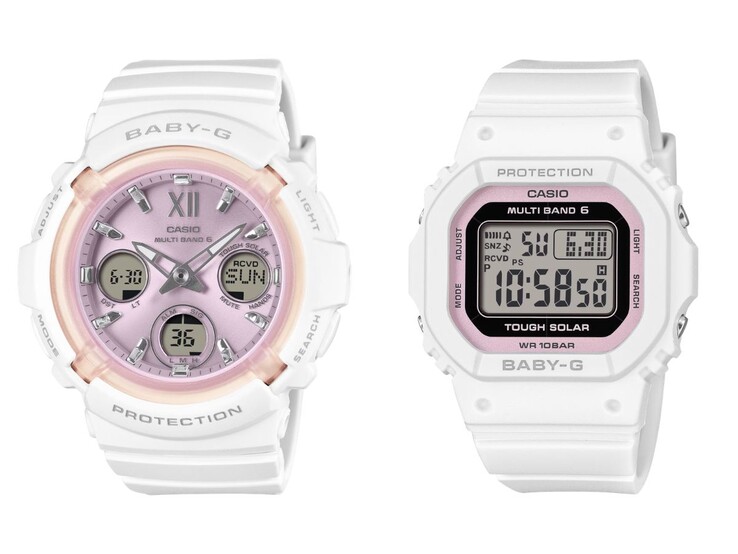 Klockorna Casio Baby-G BGA-2800SP-7A1 (vänster) och BGD-5650SP-7C (höger)