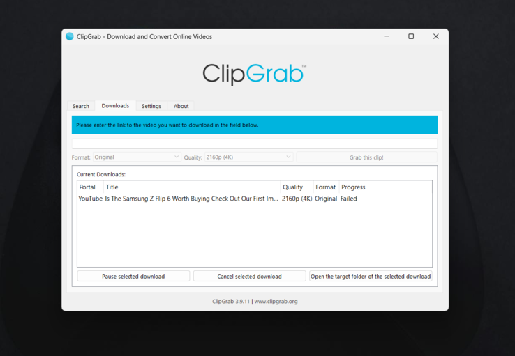ClipGrab i aktion (Bildkälla: Antony Muchiri)