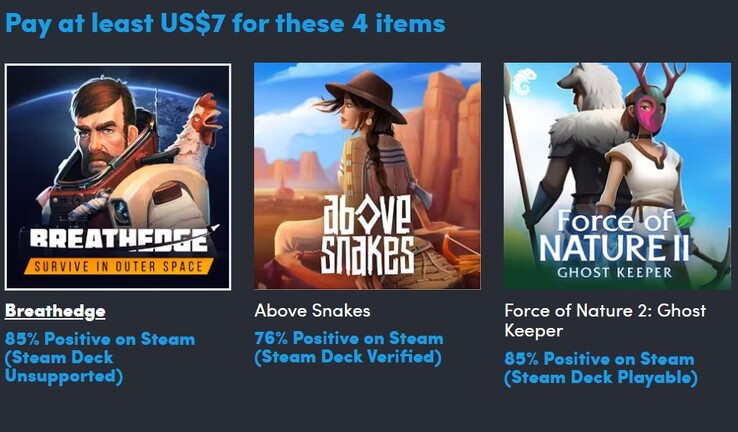 Dekorativ bild. Om du betalar $7 får du 4 spel (Bildkälla: Humble Bundle)
