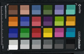ColorChecker: Målfärgen visas i den undre halvan av varje fält.