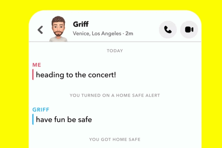 Exempel på Snapchat Home Safe-funktion (Bildkälla: Snapchat)