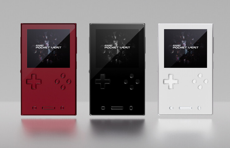 Ayaneo Pocket Vert i utförandena Lava Red, Midnight Black och Moon. (Bildkälla: Ayaneo)