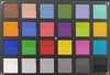 ColorChecker Passport: Den nedre halvan av varje färgområde visar referensfärgen