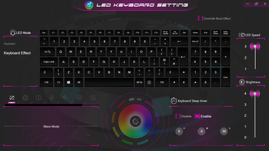 Inställningar för RGB-tangentbord