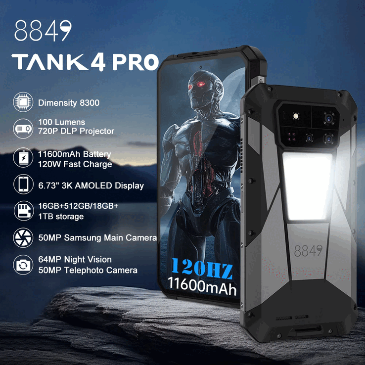 8849 Tank 4 Pro robusta smartphone nyckelfunktioner (Bildkälla: 8849)
