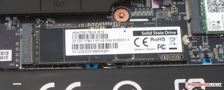 En PCIe 4.0 SSD fungerar som systemenhet.