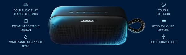 Bose SoundLink Plus är en bärbar Bluetooth-högtalare med en robust konstruktion. (Bildkälla: Bose)