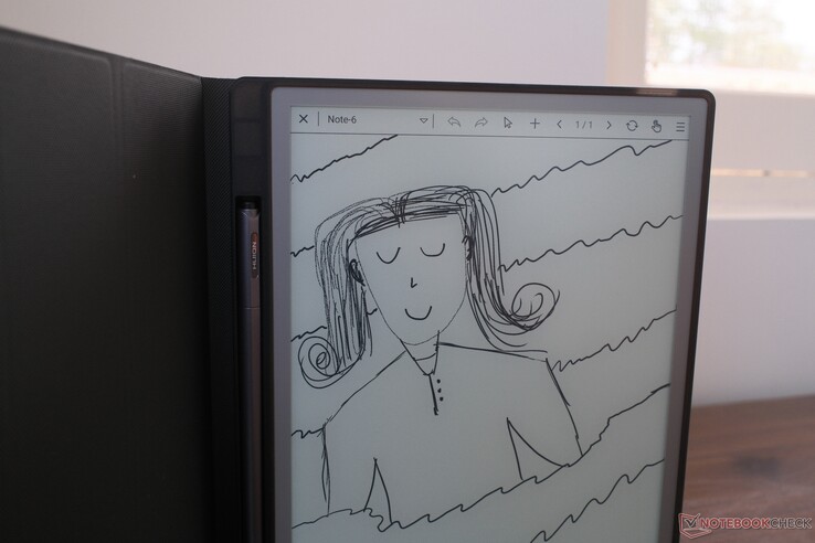 Huion Ink begränsas av uppdateringsfrekvensen för det elektroniska papperet.