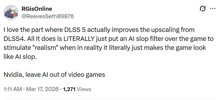 Nvidia DLSS 5 är AI-slask.