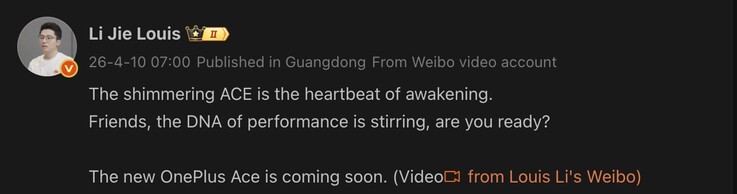 Ny OnePlus Ace-enhet retad.