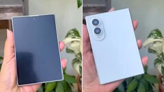Tunn, lätt och kompakt: En dummy-enhet av Samsung Galaxy Z Fold 8 (Wide) visas i en tidig hands-on-video.