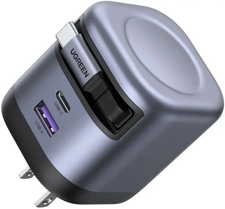 Ugreen Nexode 45W USB-C-laddare med utdragbar kabel. (Bildkälla: Ugreen)