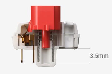 NuPhy Air75 v3-strömställare har en förlängd tangentvandring på 3,5 mm. (Bildkälla: NuPhy)