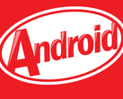 Android 4.4 KitKat-logotypen som den visas på en Acer Liquid-smartphone