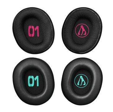 Audio-Technica Hatsune Miku ATH-M50xSTS-USB MIKU-headsetet har Miku-designelement även i öronkåporna. (Bildkälla: Audio-Technica)