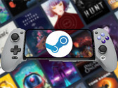 GameHub v5.2 är nu tillgänglig för nedladdning. På bilden: en Android -telefon som kör Steam. (Bildkälla: Steam och GameSir - redigerad)