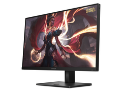 HP Omen 25 (bilden) har ett fyrvägs justerbart stativ med höjd-, lutnings-, sväng- och pivotfunktioner. (Bildkälla: HP)