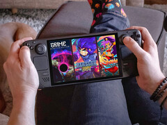 Return to Metroidvania-kollektionen är tillbaka under en begränsad tid. På bilden: Steam Deck med omslagsbilden av paketet. (Bildkälla: Humble Bundle och Valve - redigerad)