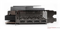 Externa portar på MSI Radeon RX 6950 XT Gaming X Trio 16G - 1x HDMI 2.1, 3x DisplayPort 1.4a