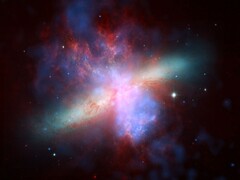 En bild som visar galaxen M82.
