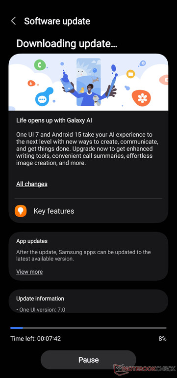 One UI 7 innehåller en massiv changelog. (Bildkälla: Notebookcheck)