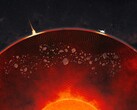 En konstnärs illustration av klumparna i Mars mantel (Bildkälla: NASA och JPL-Caltech; beskuren)