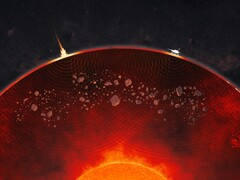 En konstnärs illustration av klumparna i Mars mantel (Bildkälla: NASA och JPL-Caltech; beskuren)