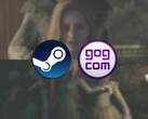Skärmdumpar från båda Remothered-spelen, med Steam- och GOG-logotyper överst.