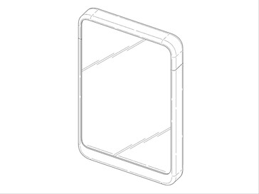 Framsidan av Samsungs påstådda rullbara telefon enligt rapporterat patent. (Bildkälla: DomoAI och xleaks7)