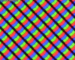 Subpixelraster bakom den matta bildskärmsytan