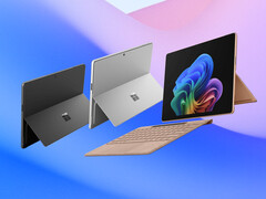 Surface Pro 12 i sina tre ryktade färgalternativ.