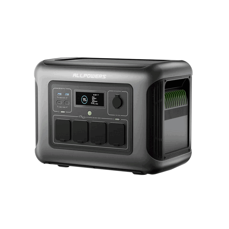 Det bärbara kraftverket Allpowers R1500 Lite har totalt 8 portar (Bildkälla: Allpowers)
