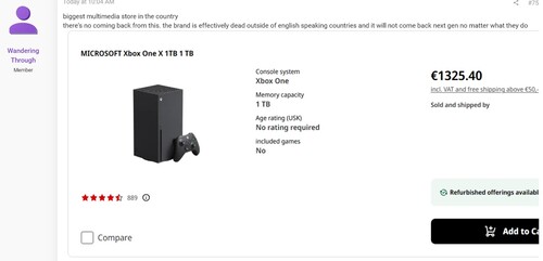 Priset på Xbox Series X i EU visas