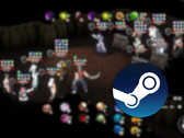 På bilden - Steam-logotypen överlagrad på en suddig skärmdump från spelet WindStop Strategy. (Bildkälla: Steam - redigerad)
